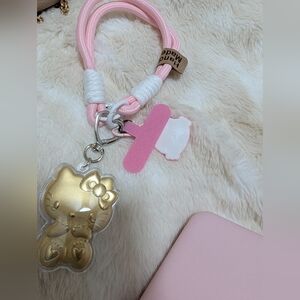 Gold and Pink Kids Keychain